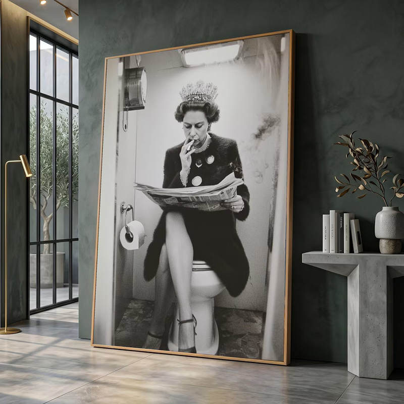 Vintage Fashion Newspaper - Vintage Royal Woman Reading Newspaper Toilet