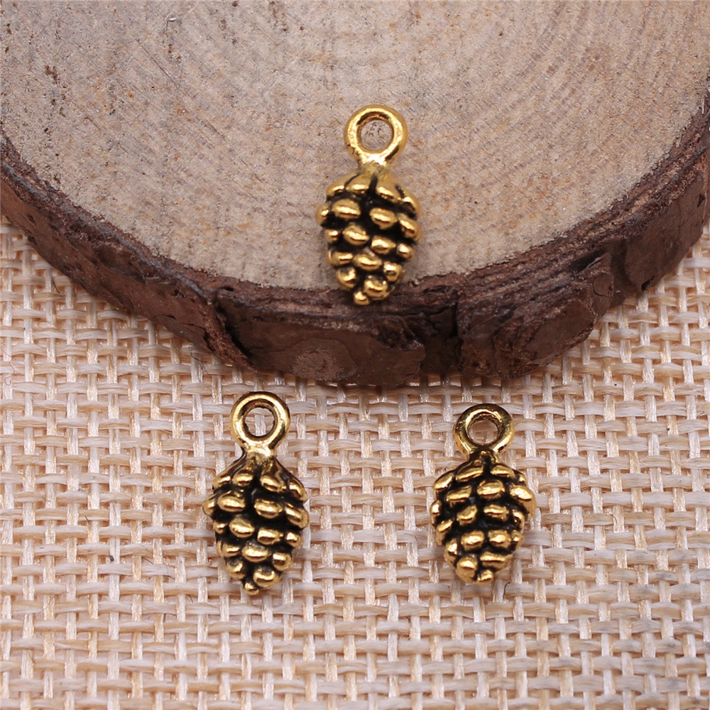 Vintage Fashion Nova - 40pcs 12x7x7mm(0.47x0.28x0.28inch) 5 Colors Pine Nuts
