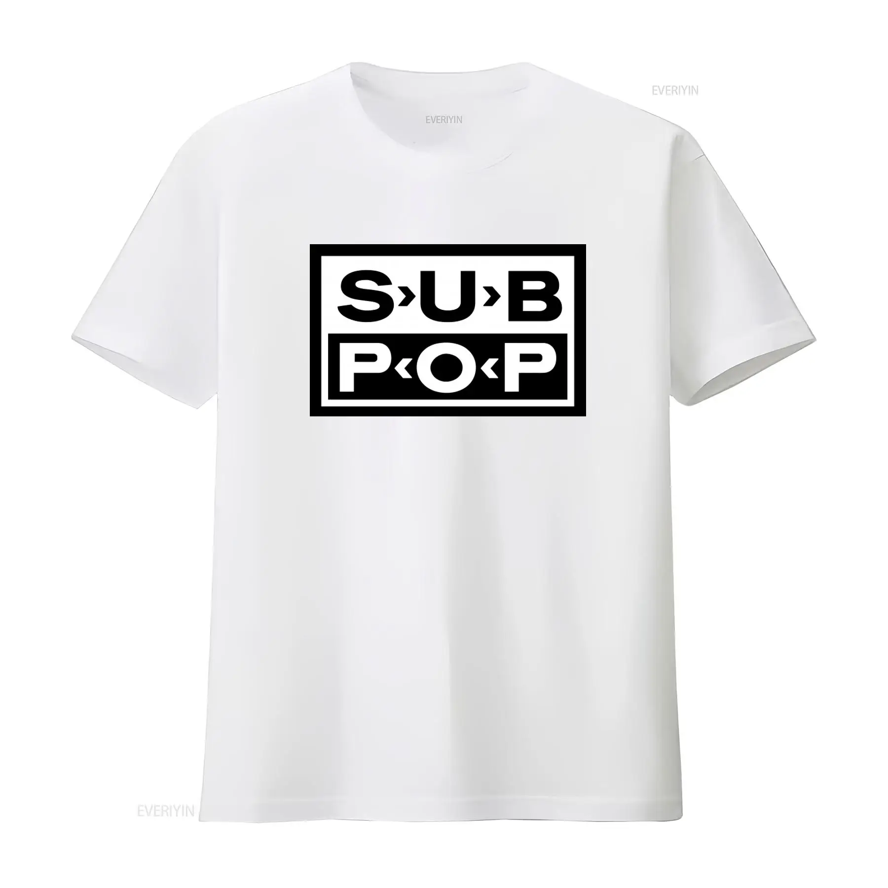 Sub Pop Logo T Shirt Black wit - Vintage Fashion Logo 评论和价格