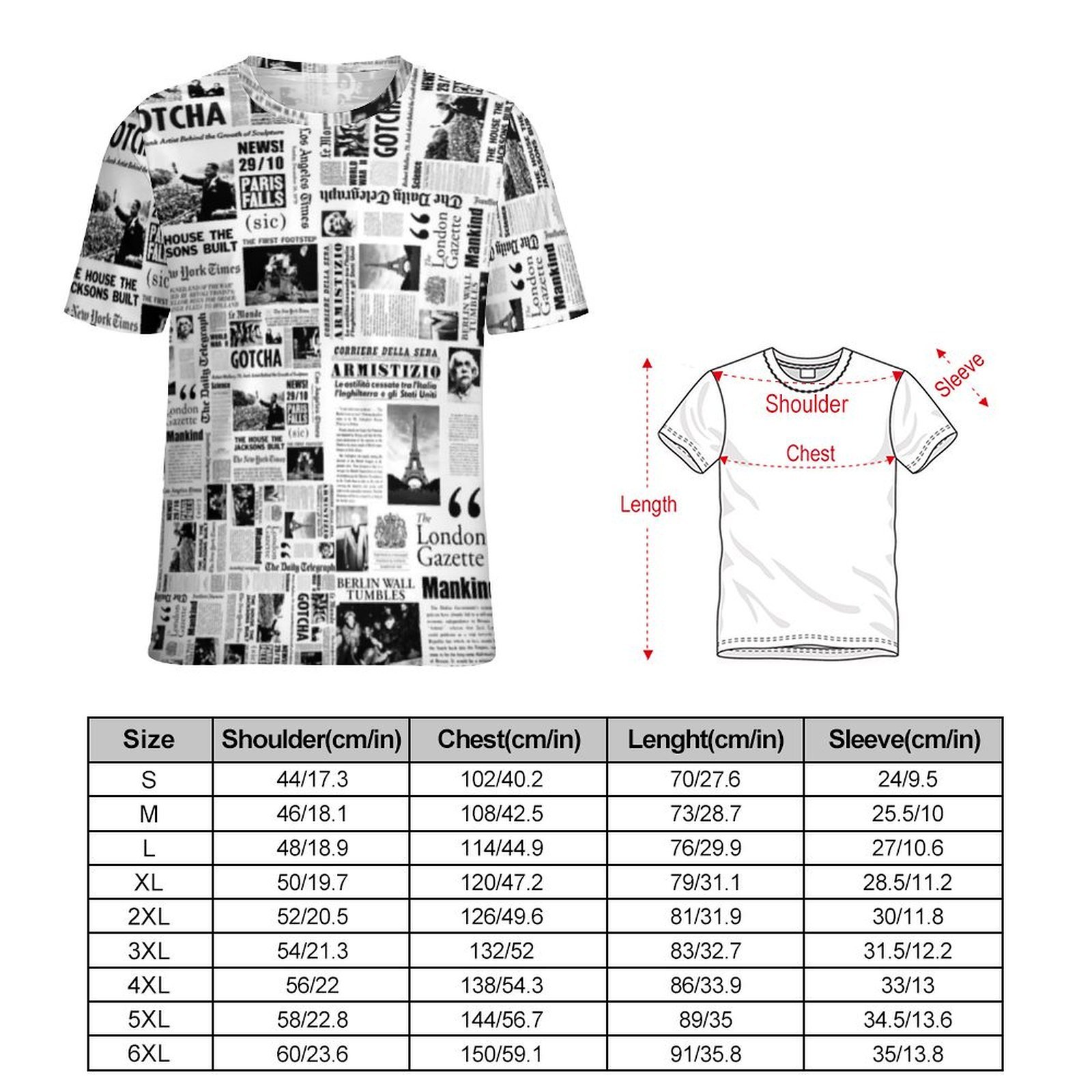 Men Vintage Newspaper T Shirt  - Vintage Fashion Newspaper 评论和价格