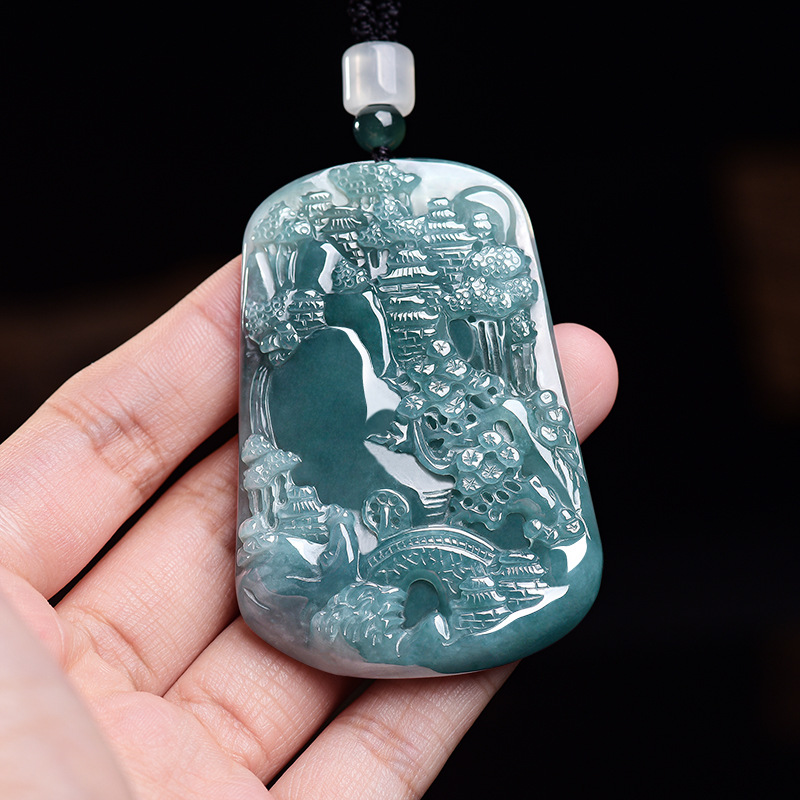 Natural Burmese Jadeite Scener - Vintage Fashion Luxury 评论和价格