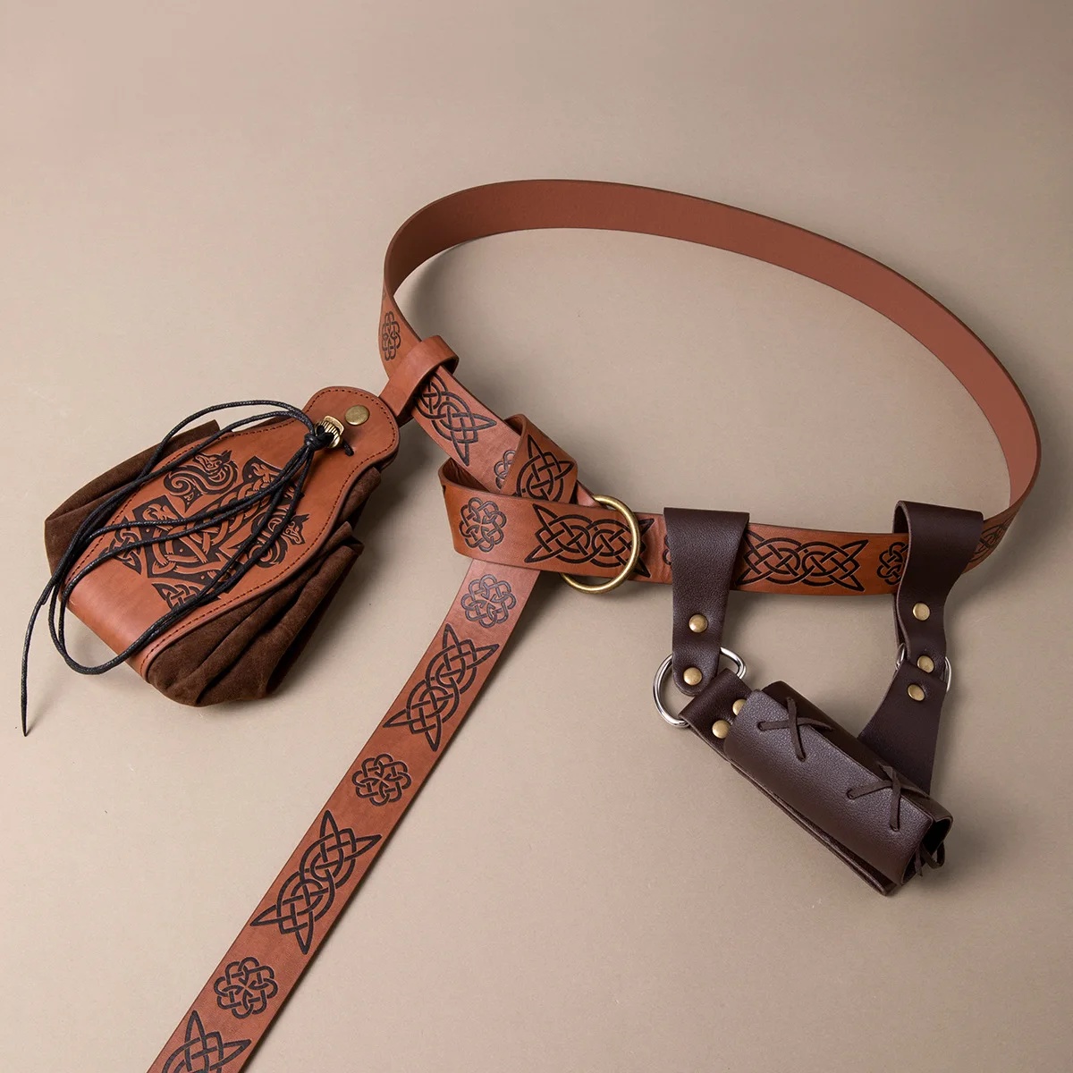 Medieval Leather Belt Set Pu L - Vintage Fashion Faire 评论和价格