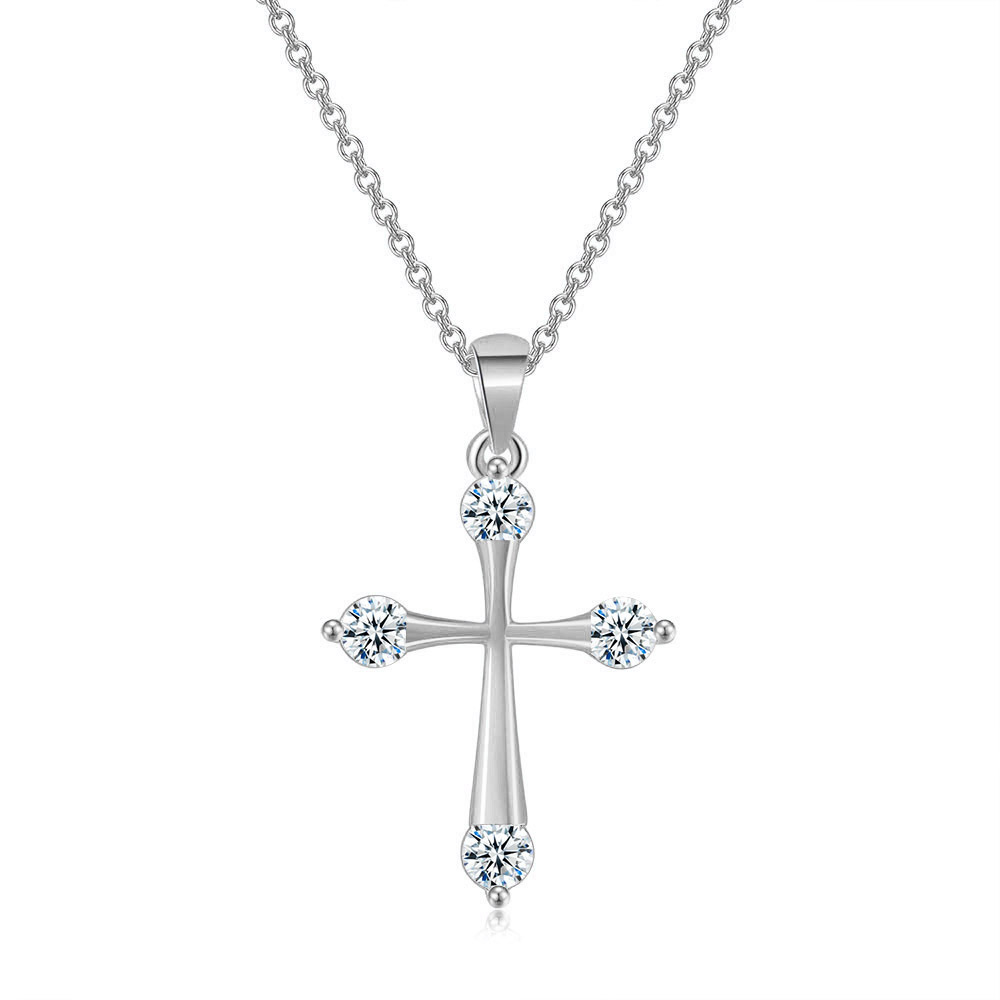 Silver Color Cross Pendant Nec - Vintage Fashion Faire 评论和价格