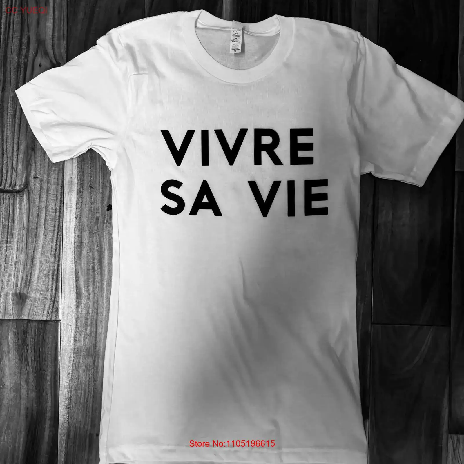 Live your Life French T Shirt  - French Vintage Fashion 评论和价格