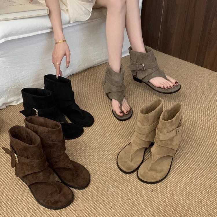 Women Peep Toe Boots Summer Ne - Vintage Fashion Luxury 评论和价格