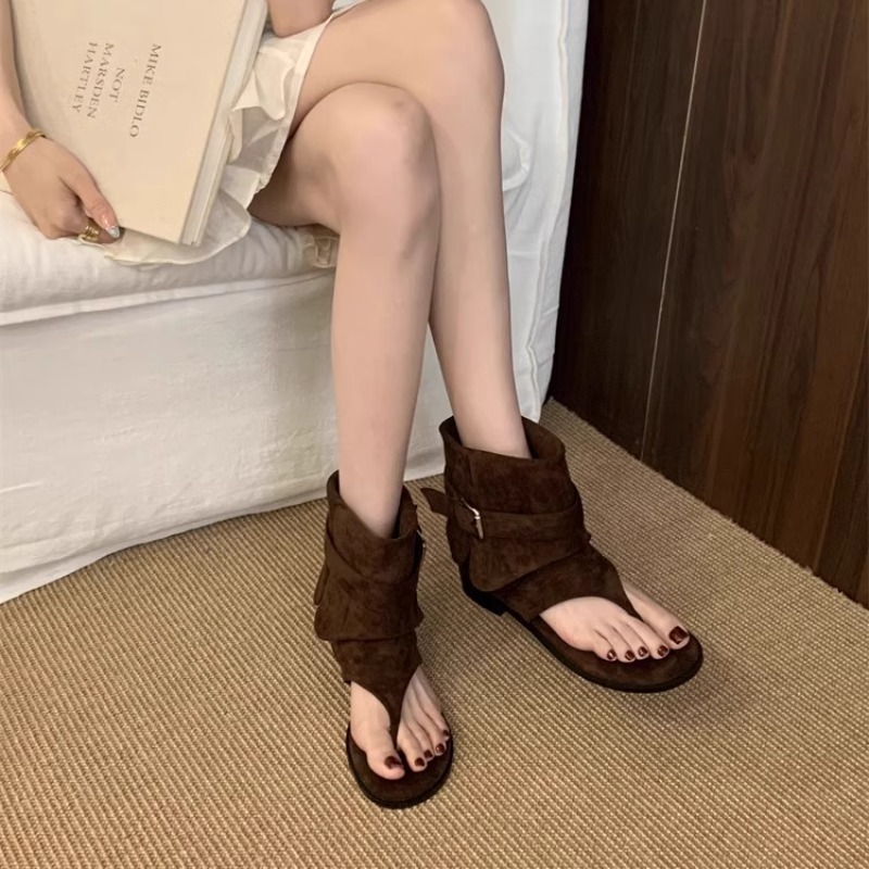 Women Peep Toe Boots Summer Ne - Vintage Fashion Luxury 评论和价格