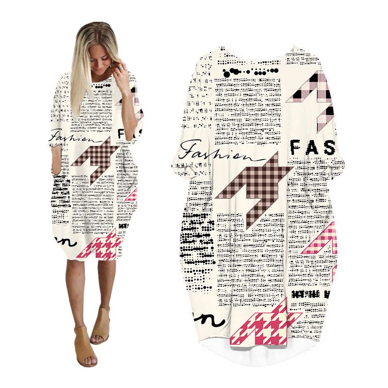 CLOOCL Newspaper Dress 3D Prin - Vintage Fashion Newspaper 评论和价格