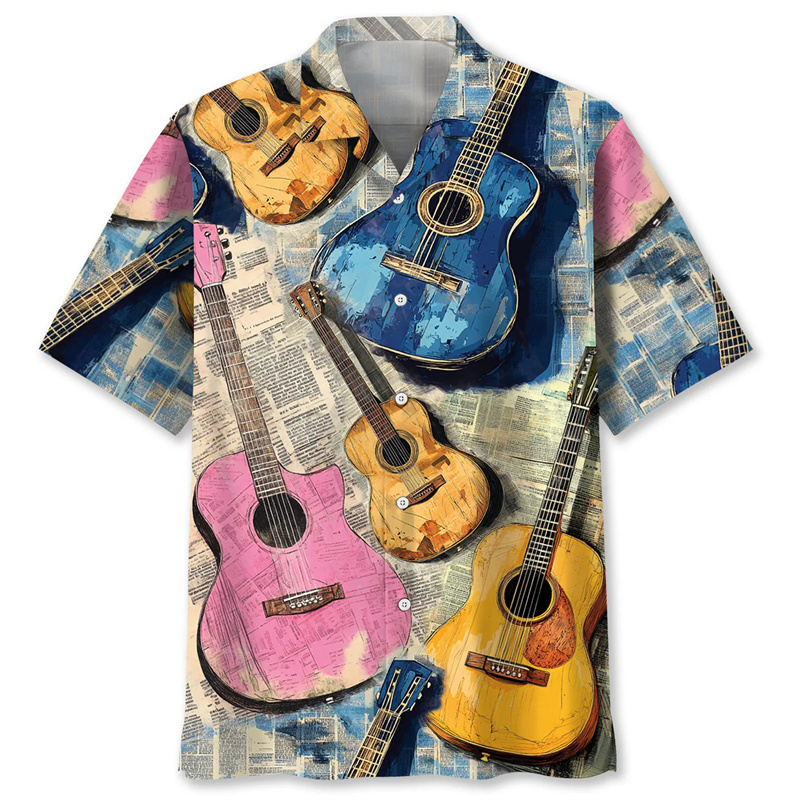 Men Lapel Short Sleeve Shirt V - Vintage Fashion Newspaper 评论和价格